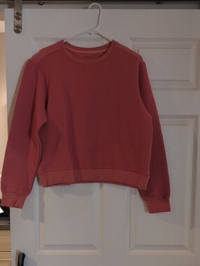 Born Primitive Waffle/Quilted Crewneck Sweater - Coral